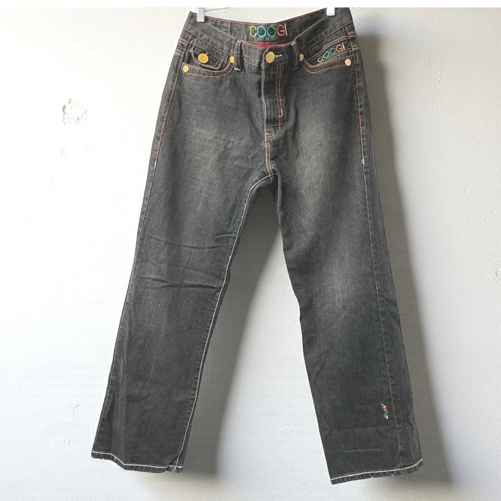 Coogi‎ Jeans Men's 36x34 Black Embroidered Y2K Baggy Streetwear Vintage Hip Hop